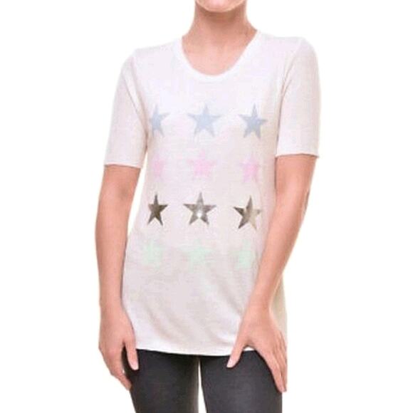 Wildfox Star striped waffle knit Henley tunic top - Picture 2 of 12